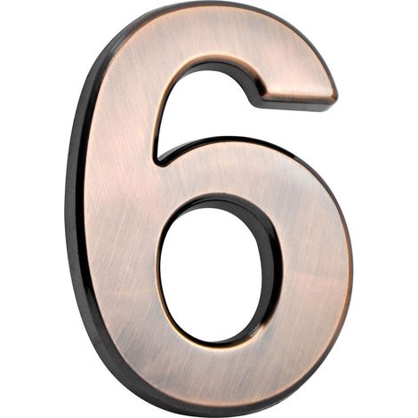 Nummer MagicHome "6", Hausnummer, mit Klebeband, bronze, beschreibend, 70x100 mm, ABS
