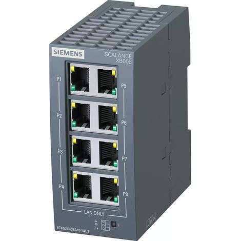 Siemens SCALANCE XB008, unmanaged switch, 8x RJ45, 6GK50080BA101AB2 (1/2)