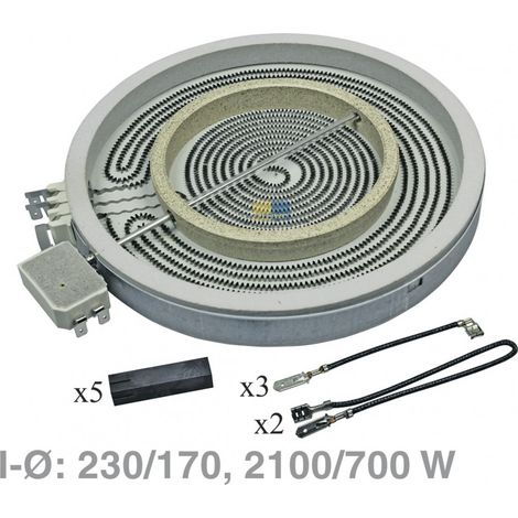Whirlpool - keram kochfeld 2100w (700) d220/230v 2 kreise - 481231018895 - 8058331399180