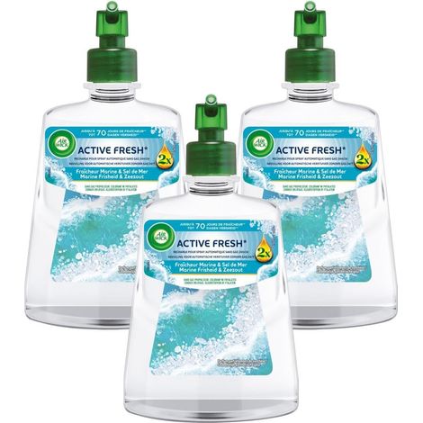AIR WICK LOT DE 3 RECHARGES POUR SPRAY AUTOMATIQUE SANS GAZ FRAÎCHEUR MARINE ET SEL DE MER 3665468302416
