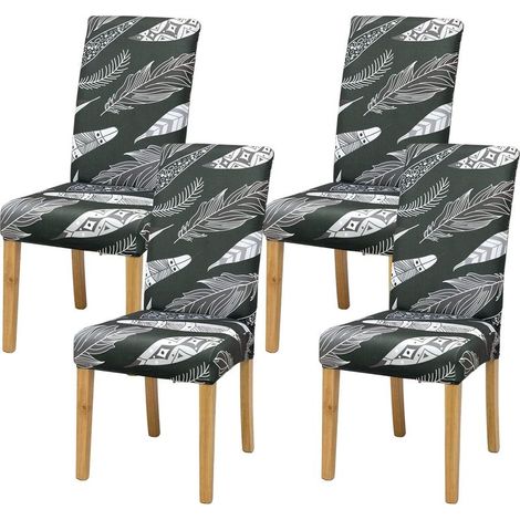 Quatre housses de chaise élastiques, adaptées à une utilisation dans les maisons, les hôtels, les restaurants et autres lieux. (1/5)