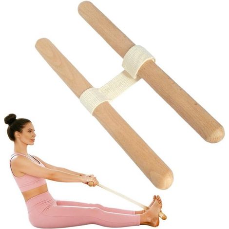 Longziming - Étireur dorsal - Renforceur dorsal - Appareil d'étirement 2 en 1 - Longueur et angle réglables - Poignées ergonomiques en bois - Soutien sûr à la maison ou au bureau - 1 pièce (1/5)