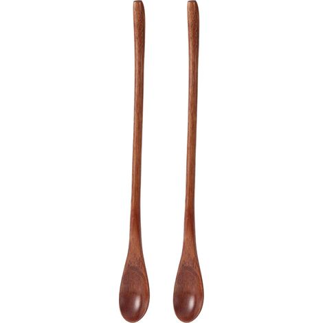 2 x Long Wooden Spoons, 23.5 cm Long (1/5)