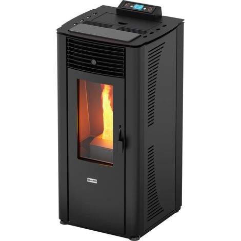 termostufa a pellet canadian stove "idro 14" grigio puntinato 13,8 kw