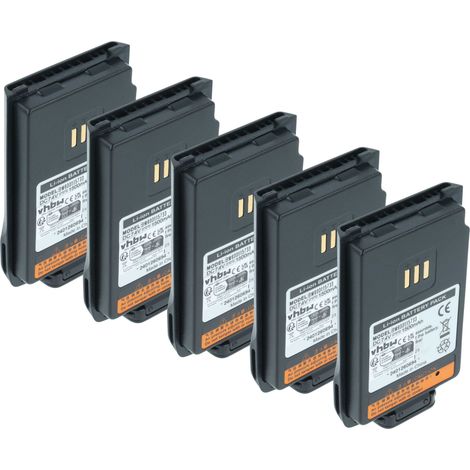 vhbw 5x Akku kompatibel mit Hyt / Hytera PD662G, PD662, PD660 UL913, PD606, PD605, PD602, PD602G Funkgerät, Walkie Talkie (1500 mAh, 7,4 V, Li-Ion)