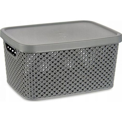Cestino portaoggetti kipit 3,5 l plastica con coperchio impilabile (1/3)