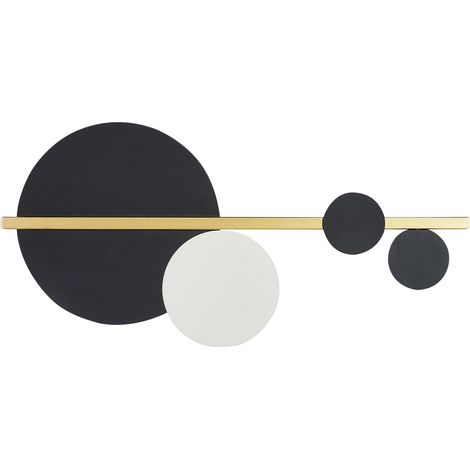 Lampada da parete in metallo per illuminazione d'accento decorativa di forma rotonda in nero e oro Parita (1/5)