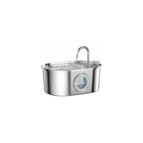 Fontana per gatti in acciaio inox, fontana per gatti con finestra trasparente, fontana per gatti da 3,2 litri, a forma di rubinetto