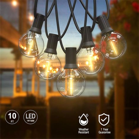 Un ensemble de guirlandes lumineuses LED alimentées par USB (10 LED à lumière chaude, version USB) - Lumière extérieure étanche. (1/5)