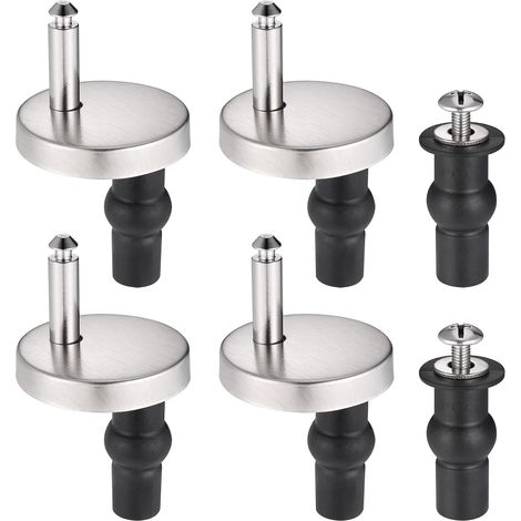 Fixation Abattant WC, Lot de 4, Charnières Siège Toilette Universelles à Dégagement Rapide, Acier Inoxydable avec Vis, sans Rouille (1/5)