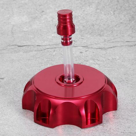 CNC-gefräster Aluminium-Kraftstofftankdeckel mit Entlüftung, rot, universelles Ersatzteil für Kraftstofftanks, langlebige, belüftete Abdeckung. (1/5)
