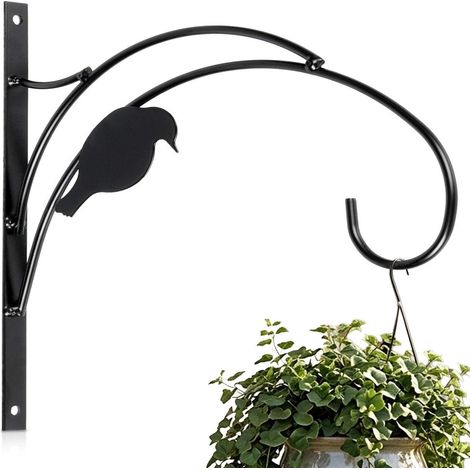 Wall-Mounted Black Metal Plant Hanger, 29.5x28 cm (1/5)