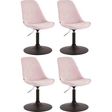 Set di 4 sedie da pranzo Maverick Velvet rosa nero