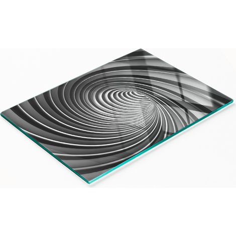 Dekoratives Schneide- und Servierbrett aus Glas, abstraktes Wirbelmuster, 80 x 52 cm (1/5)