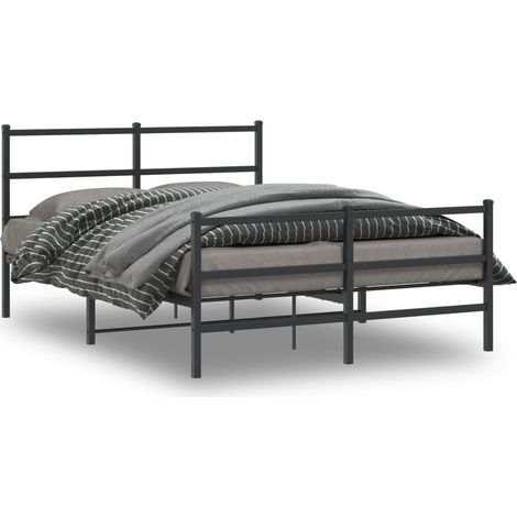 Estructura cama sin colchón con estribo metal negro 135x190 cm
