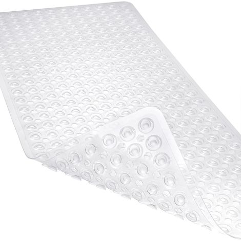 Tapis De Bain Anti-dérapant - 89 x 41,5 Cm - Avec Ventouses Et Trous D'évacuation - Pour Baignoire Et Douche - Lavable En Machine - Transparent (1/5)