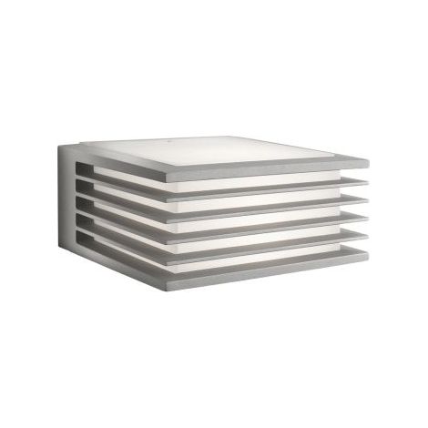 Philips Aplique exterior cuadrado gris de aluminio SHADES 1xE27 (no incl.), estanco al agua (1/3)