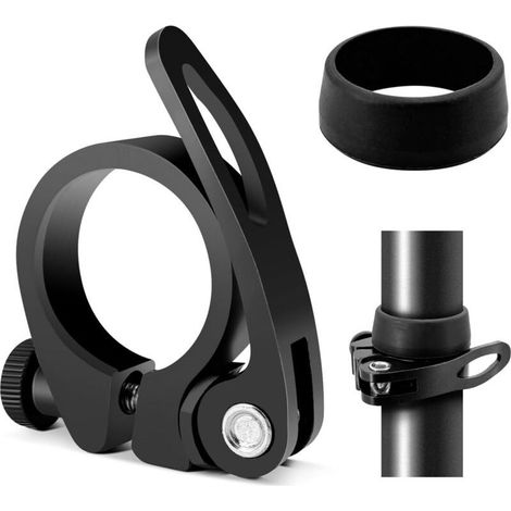 Collier de selle de vélo à blocage rapide 31,8 mm – Collier de tige de selle en aluminium à blocage rapide pour fixation de la tige de selle de vélo avec anneau anti-poussière pour VTT (1/5)