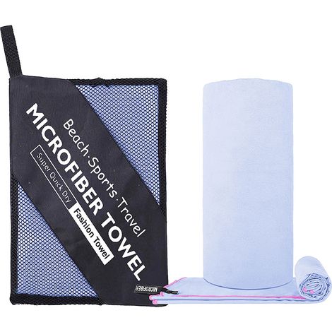 Schnelltrocknendes Mikrofaser-Sporthandtuch 40 x 80 cm – Doppelseitig, extrem saugfähig und kompakt für Fitness, Yoga, Schwimmen und Reisen – Lavendel-Lila-x