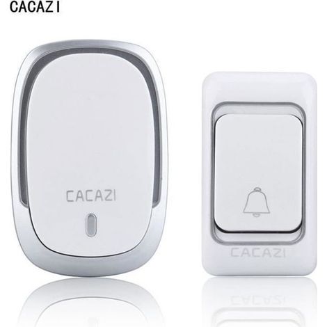 Sonnette sans fil étanche avec 36 mélodies et portée de 300m - 300M LED - K01-AC - ABS - Argent-Ywey (1/4)
