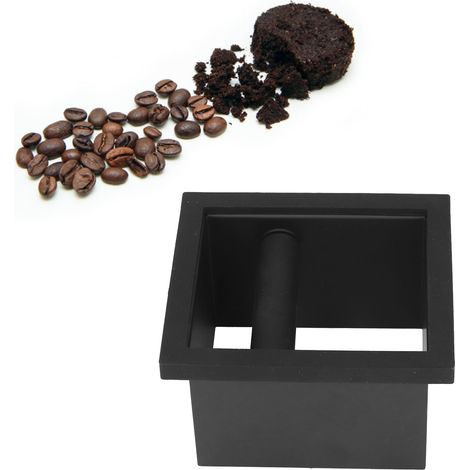 Boîte à marc de café en acier inoxydable, récupérateur de résidus avec fond plat intégré et ouverture large (1/5)