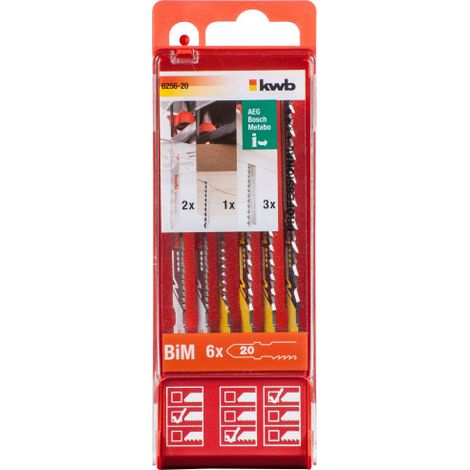 Juego de hojas de sierra kwb 625620 dientes de corte y bi-metal (1/5)