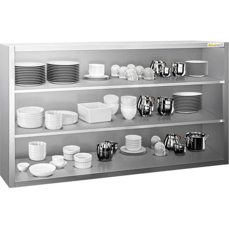 Placard mural inox 1500 x 400 mm / Hauteur 1000 mm ouvert PREMIUM - GOLDINOX (1/2)