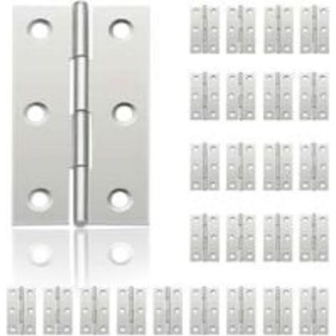 24Pcs Petit Charnières pour Portes, Charnière Inox, DIY Charnières de Portes pour Porte Placard Charnière Piano Boîtes à bijoux La Maison Meubles Matériel Armoire(44mm32mm)