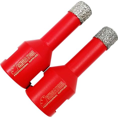 Jeu de 2 forets diamantés Ineasicer de 12 mm avec filetage M14 pour le perçage à sec de la porcelaine, du carrelage, du granit et du marbre (1/5)