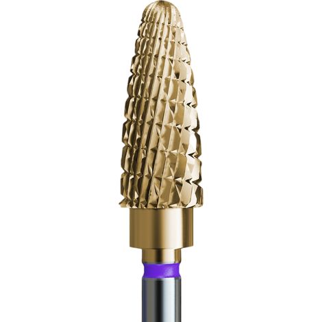 Fresa in carburo per materiali ibridi e gel con rivestimento in oro - Cono delicato (1/3)