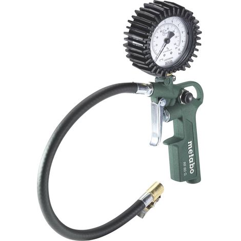 Metabo – Pistolet de gonflage des pneus avec manomètre – Pression 0.5-10 bar – Flexible 35 cm – Raccord enfichable 1/4" EURO