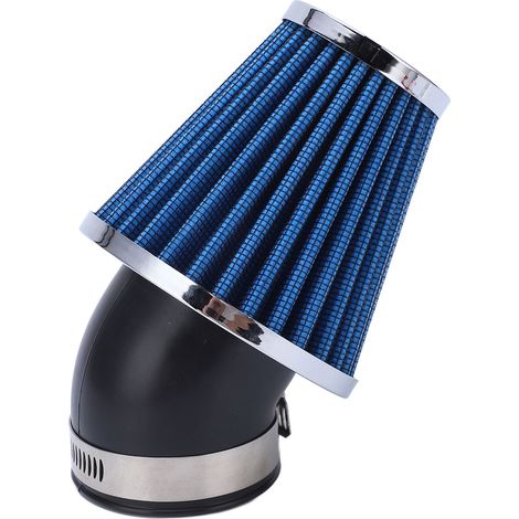 Filtre à air conique incurvé à 45 degrés, diamètre intérieur de 48 mm, convient aux motos, quads, véhicules tout-terrain et mini-motos, bleu. (1/5)