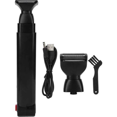 Rasoir électrique pour le dos, tondeuse rechargeable USB, outil d'épilation corporelle pliable double face, rasoir pour barbe et dos (1/5)