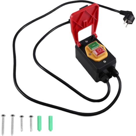 Interrupteur de sécurité monophasé marche/arrêt 250 V, interrupteur zéro tension avec prise, interrupteur de coupure d'alimentation d'urgence, prise standard européenne. (1/5)