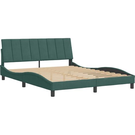 Giroletto senza Materasso Hanko Verde Scuro 160x200 cm in Velluto vidaXL (1/4)