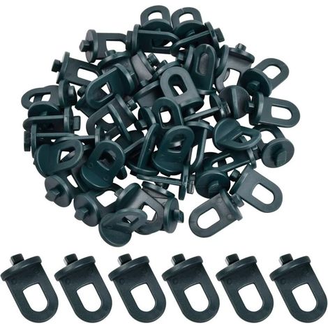 Lot de 50 crochets pour serre, clips en plastique résistant, supports pour pots de fleurs et plantes grimpantes - Accessoires de serre (vert) KLB (1/5)