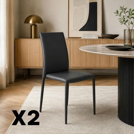 Chaise de salle à manger grise moderne (lot de 2) LORA (1/5)
