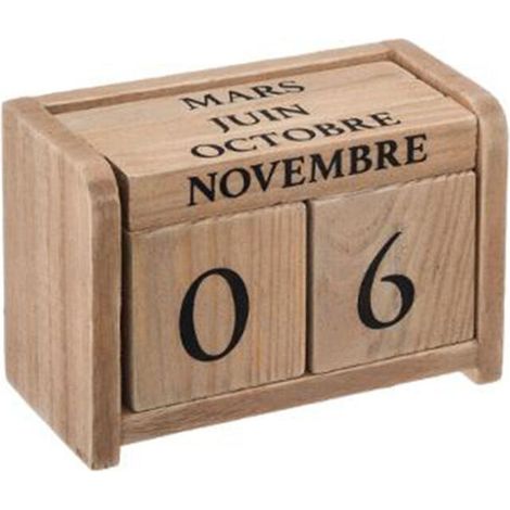 Calendrier en Bois "Colonial" 11cm Naturel