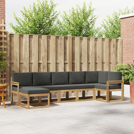 vidaXL Outdoor-Sofagarnitur 7 pcs Weiß und Anthrazit Polyester (1/5)