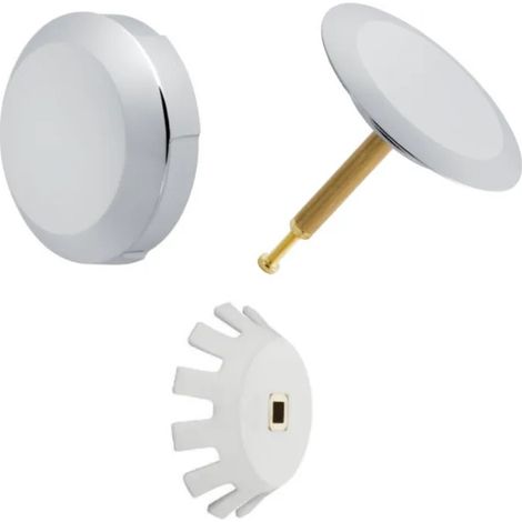 Geberit – Kit volant avec clapet pour vidage baignoire automatique – Finition chromée – Diamètre capot 7 cm – Longueur tige 5.3 à 7 cm (1/3)