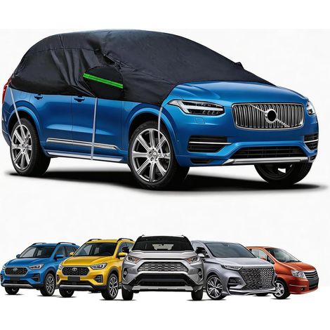 Demi-housse de protection pour voiture, SUV, en tissu Oxford 190T, universelle, résistante au soleil, à la poussière, à la neige, pour l'extérieur et l'intérieur, noir et SUV (1/5)
