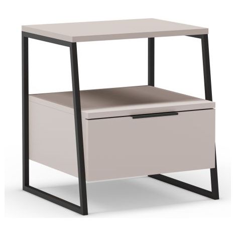 Mesita de noche Oksa Beige - Negro (ancho) x 50cm (alto) (1/5)
