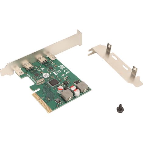 Carte d'extension PCIe USB 3.1 Gen 2 avec 2 ports Type-C, 10 Gbps pour ordinateur de bureau (1/5)