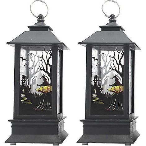 2 Stück Halloween-Laternen-Ornament, Hängelaternen, dekorative Lampen-Accessoires (1/3)