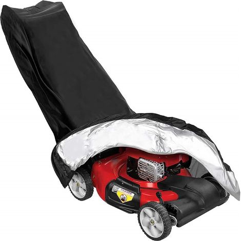 Housse de Tondeuse à Gazon, Housse Tondeuse Etanche Anti-Poussière Oxford 210D, pour l'extérieur avec Cordon de Serrage et sac de Rangement, 193x112x64cm (1/5)