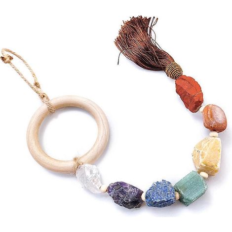 Stück Auto-Ornament mit 7 Chakras, Edelsteinen, Reiki-Heilkristallen, Quasten-Wandhänger