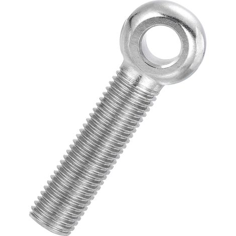 Boulon à Œil M16x75mm Boulon à Œillet de Levage pour Balancement d'Épaule, Vis Filetage Complet en Acier Inoxydable 304, Filetage Métrique Trou Coulissant, Couleur Argentée (1/5)