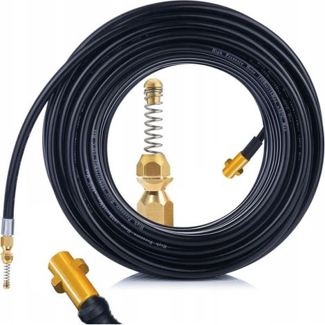 Ecleanfy - Tuyau de vidange 30 m pour Karcher K à baïonnette – Embout à ressort en laiton 60 °C Compatible avec K2, K4, K5 (1/5)