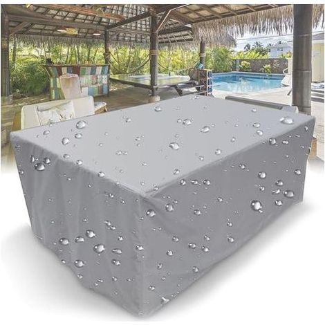 Housse Salon De Jardin, 210D Rectangulaire Housse De Protection Étanche avec Cordon De Serrage pour Meubles De Jardin Patio Table Meubles Couverture Argent,120x60x90cm (1/5)