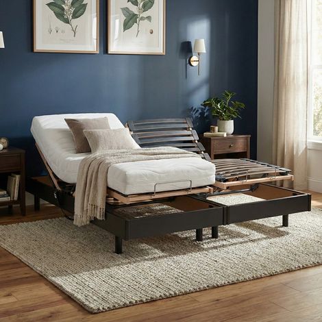Le Quai Des Affaires – Ensemble de 2 sommiers relaxation électrique 80x200 – 2 matelas mémoire de forme 18 cm – Moteurs puissants 4500N – Housse déhoussable lavable